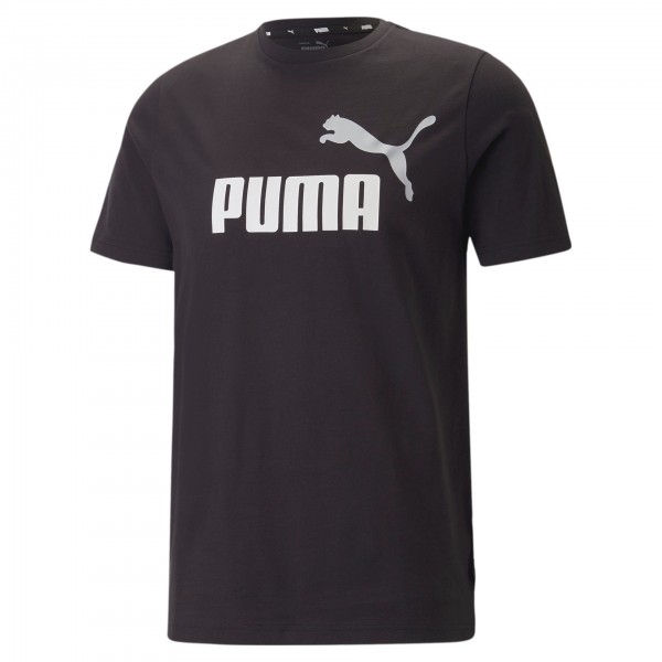 Puma ESS+ 2 Col Logo Tee Herren T-Shirt 586759 (Schwarz 61)