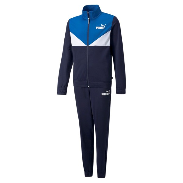 Puma Colorblock Poly Suit cl B Kinder Trainingsanzug 589372 (Blau 06)