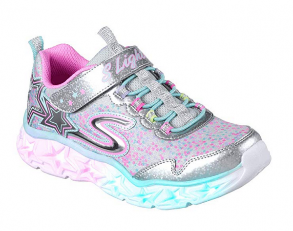 Skechers S Lights: Galaxy Lights Kinder Sneaker 10920L (Silber-SMLT)