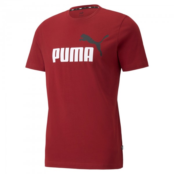 Puma ESS+ 2 Col Logo Tee Herren T-Shirt 586759 (Rot 22)