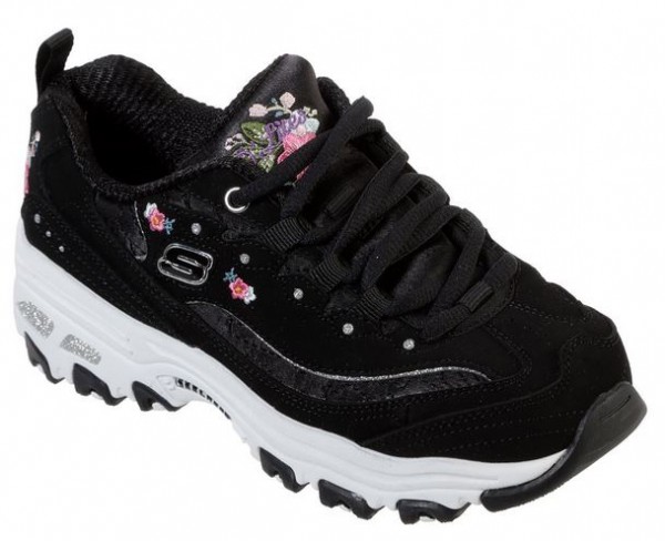 Skechers D'Lites - Bright Blossoms Kinder Sneaker 80589L (Schwarz-BLK)