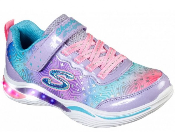 Skechers S Lights: Power Petals - Painted Daisy Kinder Sneaker 20335L (Lila-LVMT)