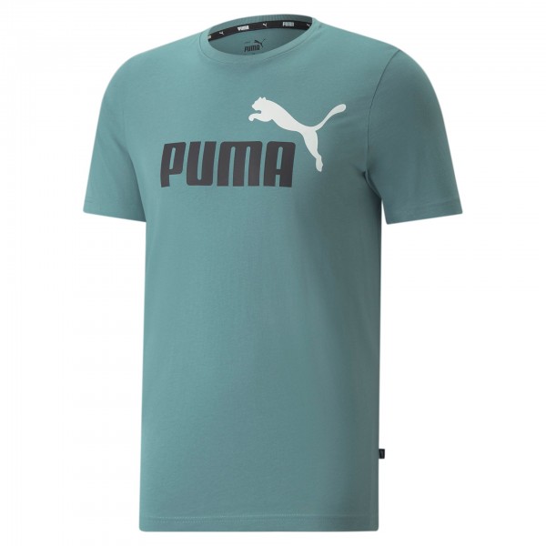 Puma ESS+ 2 Col Logo Tee Herren T-Shirt 586759 (Blau 50)