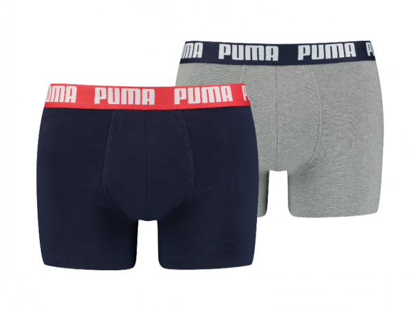 Puma 2er Pack Basic Boxer Herren Boxershorts 521015001 (Blau/Grau 036)