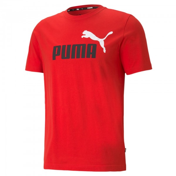 Puma ESS+ 2 Col Logo Tee Herren T-Shirt 586759 (Rot 11)