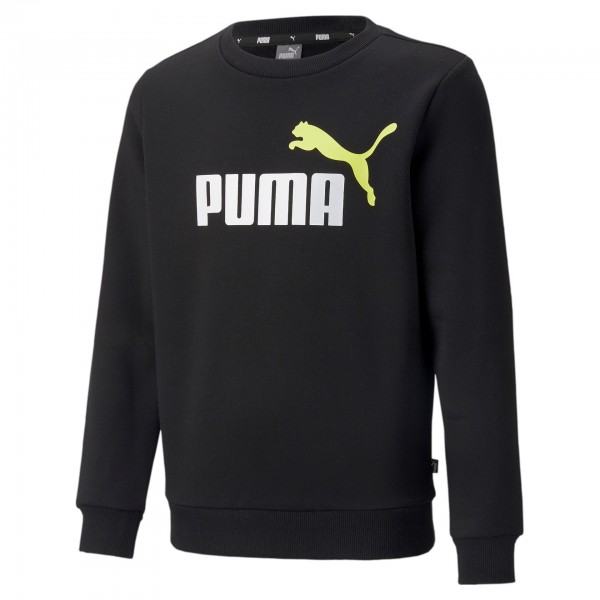 Puma ESS + 2 Col Big Logo Crew FL B Kinder Sweatshirt 586986 (Schwarz 97)