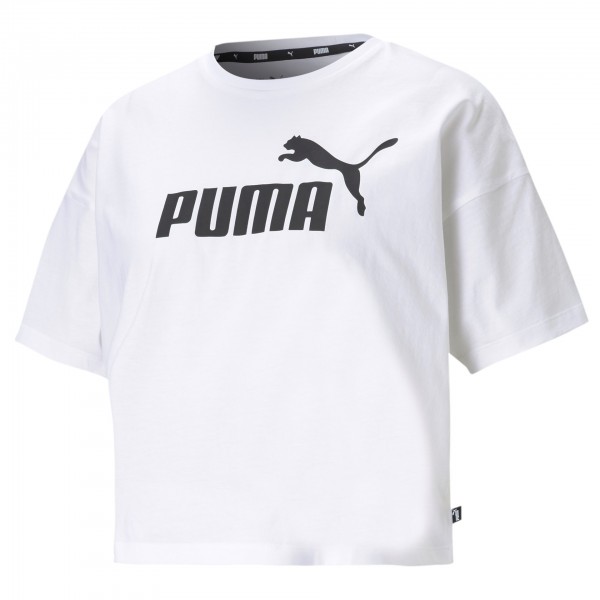 Puma ESS Croped Logo Tee Damen T-Shirt 586866 (Weiß 02)