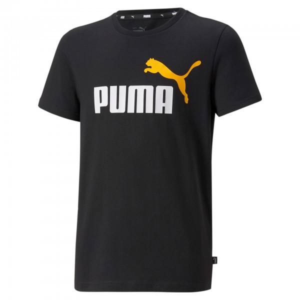 Puma Ess+ Col Logo Tee B Kinder T-Shirt 586985 (Schwarz 54)