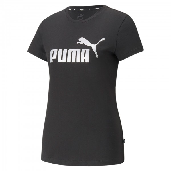 Puma ESS+ Metallic Logo Tee Damen T-Shirt 848303 (Schwarz 51)