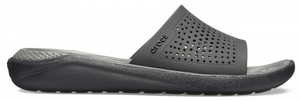 Crocs LiteRide Slide Sandale (Black/Slate Grey)