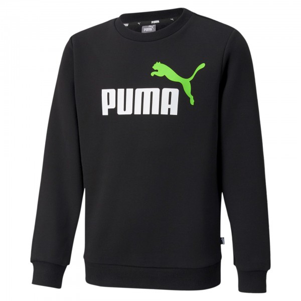 Puma ESS + 2 Col Big Logo Crew FL B Kinder Sweatshirt 586986 (Schwarz 51)